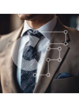 Intra Συλλεκτικό Ξύλινο Παζλ Plywood  4mm - Άνδρας με μαύρισμα στολή και ριγέ γραβάτα Σε Ξύλινο Κουτί - Διαστάσεις Puzzle: 10x10 cm – 25 κομμάτια