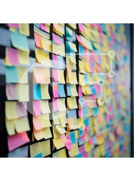 Intra Συλλεκτικό Ξύλινο Παζλ Plywood  4mm - Πολύχρωμος τοίχος Post-It Notes Σε Ξύλινο Κουτί - Διαστάσεις Puzzle: 10x10 cm – 25 κομμάτια