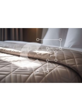 Intra Συλλεκτικό Ξύλινο Παζλ Plywood  4mm - Κοντινή όψη του κρεβατιού με λευκές καπιτονέ κουβέρτες και φυσικό φως Σε Ξύλινο Κουτί - Διαστάσεις Puzzle: 10x10 cm – 25 κομμάτια