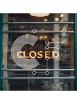 Intra Συλλεκτικό Ξύλινο Παζλ Plywood  4mm - Νέον «Κλειστή» πινακίδα σε γυάλινο παράθυρο Σε Ξύλινο Κουτί - Διαστάσεις Puzzle: 10x10 cm – 25 κομμάτια