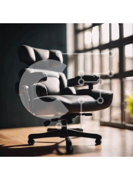 Intra Συλλεκτικό Ξύλινο Παζλ Plywood  4mm - Μαύρη καρέκλα γραφείου από ανοιχτό παράθυρο Σε Ξύλινο Κουτί - Διαστάσεις Puzzle: 10x10 cm – 25 κομμάτια