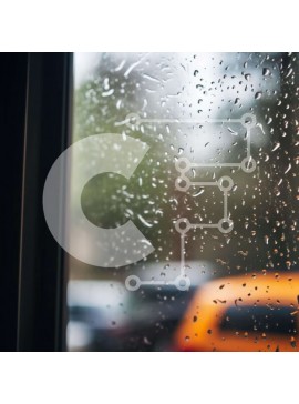 Intra Συλλεκτικό Ξύλινο Παζλ Plywood  4mm - Παράθυρο με σταγόνες βροχής και αυτοκίνητα Σε Ξύλινο Κουτί - Διαστάσεις Puzzle: 10x10 cm – 25 κομμάτια