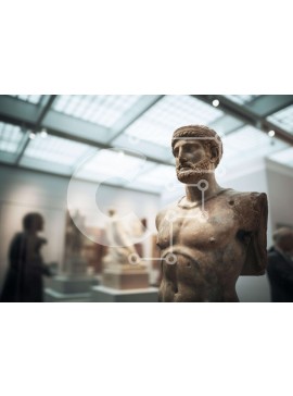 Intra Συλλεκτικό Ξύλινο Παζλ Plywood  4mm - Αρχαία Ελληνική Προτομή στο Μουσείο Τέχνης Σε Ξύλινο Κουτί - Διαστάσεις Puzzle: 10x10 cm – 25 κομμάτια