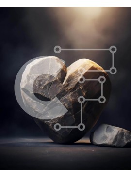 Intra Συλλεκτικό Ξύλινο Παζλ Plywood  4mm - Ροκ σε σχήμα καρδιάς και σπασμένα κομμάτια Σε Ξύλινο Κουτί - Διαστάσεις: 10x10 cm – 25 κομμάτια