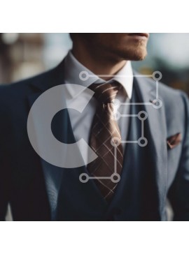 Intra Συλλεκτικό Ξύλινο Παζλ Plywood  4mm - Άνδρας με μπλε κοστούμι και καφέ γραβάτα που βλέπει μακριά Σε Ξύλινο Κουτί - Διαστάσεις Puzzle: 10x10 cm – 25 κομμάτια