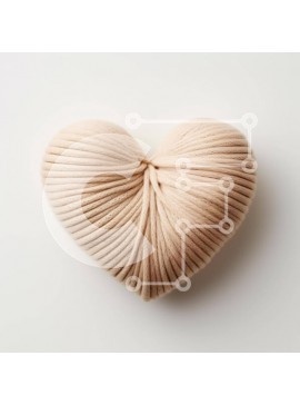 Σετ των 2 Intra Συλλεκτικό Ξύλινο Παζλ Plywood  4mm - Πλεκτό μαξιλάρι μπεζ σε σχήμα καρδιάς Σε Ξύλινο Κουτί - Διαστάσεις: 10x10 cm – 25 κομμάτια