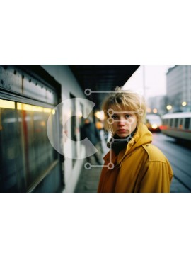 Intra Συλλεκτικό Ξύλινο Παζλ Plywood  4mm - Νεαρή γυναίκα που στέκεται στο δρόμο Σε Ξύλινο Κουτί - Διαστάσεις Puzzle: 10x10 cm – 25 κομμάτια