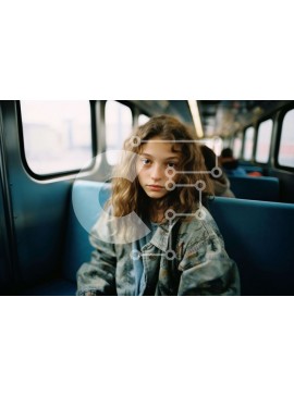 Intra Συλλεκτικό Ξύλινο Παζλ Plywood  4mm - Νεαρό κορίτσι στο τρένο ή στο υπεραστικό λεωφορείο Σε Ξύλινο Κουτί - Διαστάσεις Puzzle: 10x10 cm – 25 κομμάτια