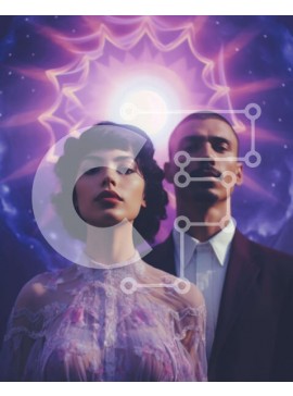 Intra Συλλεκτικό Ξύλινο Παζλ Plywood  4mm - Άνδρας και γυναίκα μπροστά από το αφηρημένο φόντο Σε Ξύλινο Κουτί - Διαστάσεις Puzzle: 10x10 cm – 25 κομμάτια