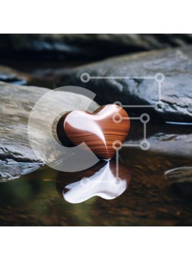 Intra Συλλεκτικό Ξύλινο Παζλ Plywood  4mm - Ξύλινο αντικείμενο σε σχήμα καρδιάς σε βράχους στο νερό Σε Ξύλινο Κουτί - Διαστάσεις: 10x10 cm – 25 κομμάτια