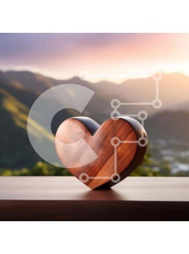 Intra Συλλεκτικό Ξύλινο Παζλ Plywood  4mm - Ξύλινο αντικείμενο σε σχήμα καρδιάς στη φύση Σε Ξύλινο Κουτί - Διαστάσεις: 10x10 cm – 25 κομμάτια