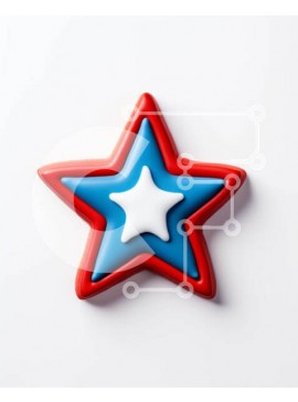 Intra Συλλεκτικό Ξύλινο Παζλ Plywood  4mm - Κόκκινο, λευκό και μπλε αντικείμενο σε σχήμα αστεριού Σε Ξύλινο Κουτί - Διαστάσεις Puzzle: 10x10 cm – 25 κομμάτια