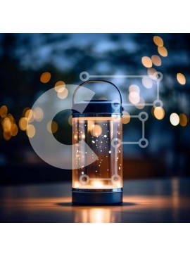 Intra Συλλεκτικό Ξύλινο Παζλ Plywood  4mm - Γυάλινο φανάρι φωτισμένο τη νύχτα με αστέρια Σε Ξύλινο Κουτί - Διαστάσεις Puzzle: 10x10 cm – 25 κομμάτια