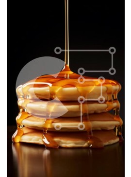 Σετ των 2 Intra Συλλεκτικό Ξύλινο Παζλ Plywood  4mm - Στοίβα τηγανίτες με σιρόπι σφενδάμου Σε Ξύλινο Κουτί - Διαστάσεις: 10x10 cm – 25 κομμάτια