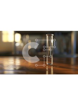 Intra Συλλεκτικό Ξύλινο Παζλ Plywood  4mm - Επιστημονικός γυάλινος σωλήνας σε τραπέζι βελανιδιάς Σε Ξύλινο Κουτί - Διαστάσεις Puzzle: 10x10 cm – 25 κομμάτια