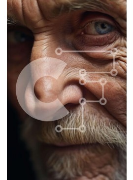 Intra Συλλεκτικό Ξύλινο Παζλ Plywood  4mm - Close-up πορτρέτο του ηλικιωμένου άνδρα Σε Ξύλινο Κουτί - Διαστάσεις Puzzle: 10x10 cm – 25 κομμάτια