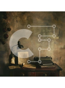 Intra Συλλεκτικό Ξύλινο Παζλ Plywood  4mm - Vintage γραφομηχανή, λάμπα και βιβλία στο τραπέζι Σε Ξύλινο Κουτί - Διαστάσεις Puzzle: 10x10 cm – 25 κομμάτια