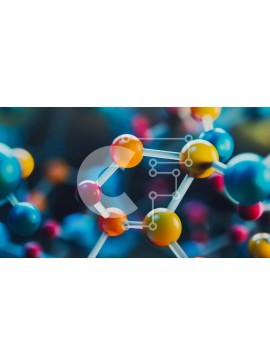 Intra Συλλεκτικό Ξύλινο Παζλ Plywood  4mm - Πολύχρωμη Μοριακή Δομή Σε Ξύλινο Κουτί - Διαστάσεις Puzzle: 10x10 cm – 25 κομμάτια