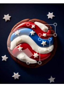 Σετ των 2 Intra Συλλεκτικό Ξύλινο Παζλ Plywood  4mm - Πατριωτικό μπισκότο σε σχήμα αμερικανικής σημαίας Σε Ξύλινο Κουτί - Διαστάσεις: 10x10 cm – 25 κομμάτια