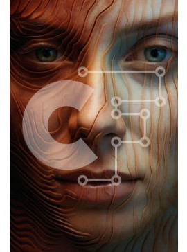 Intra Συλλεκτικό Ξύλινο Παζλ Plywood  4mm - Ψηφιακά ρετουσαρισμένο γυναικείο πρόσωπο Σε Ξύλινο Κουτί - Διαστάσεις Puzzle: 10x10 cm – 25 κομμάτια