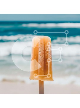 Σετ των 2 Intra Συλλεκτικό Ξύλινο Παζλ Plywood  4mm - Orange Popsicle by the Beach Σε Ξύλινο Κουτί - Διαστάσεις: 10x10 cm – 25 κομμάτια