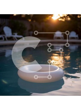 Intra Συλλεκτικό Ξύλινο Παζλ Plywood  4mm - Πισίνα με φουσκωτό δαχτυλίδι και καρέκλες Σε Ξύλινο Κουτί - Διαστάσεις Puzzle: 10x10 cm – 25 κομμάτια