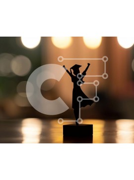 Intra Συλλεκτικό Ξύλινο Παζλ Plywood  4mm - Κομψή γυναίκα που γιορτάζει την αποφοίτηση Σε Ξύλινο Κουτί - Διαστάσεις Puzzle: 10x10 cm – 25 κομμάτια