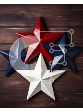 Intra Συλλεκτικό Ξύλινο Παζλ Plywood  4mm - Πατριωτικά αστεράκια Σε Ξύλινο Κουτί - Διαστάσεις Puzzle: 10x10 cm – 25 κομμάτια