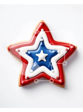 Σετ των 2 Intra Συλλεκτικό Ξύλινο Παζλ Plywood  4mm - Πατριωτικό μπισκότο σε σχήμα αστεριού Σε Ξύλινο Κουτί - Διαστάσεις: 10x10 cm – 25 κομμάτια