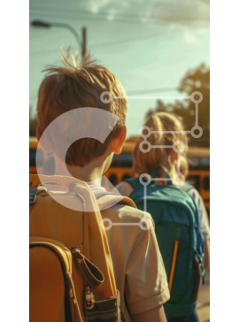 Intra Συλλεκτικό Ξύλινο Παζλ Plywood  4mm - Παιδιά που περπατούν στο σχολείο Σε Ξύλινο Κουτί - Διαστάσεις Puzzle: 10x10 cm – 25 κομμάτια