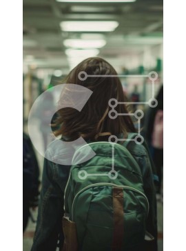 Intra Συλλεκτικό Ξύλινο Παζλ Plywood  4mm - Γυναίκα που περπατά στο διάδρομο με ανθρώπους και σακίδια Σε Ξύλινο Κουτί - Διαστάσεις Puzzle: 10x10 cm – 25 κομμάτια