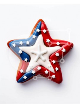 Intra Συλλεκτικό Ξύλινο Παζλ Plywood  4mm - Πατριωτικό μπισκότο σε σχήμα αστεριού Σε Ξύλινο Κουτί - Διαστάσεις Puzzle: 10x10 cm – 25 κομμάτια