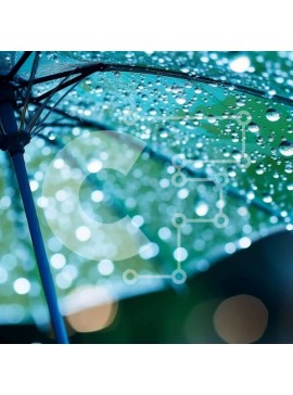 Intra Συλλεκτικό Ξύλινο Παζλ Plywood  4mm - Πράσινη ομπρέλα με σταγονίδια νερού και αντικείμενα Σε Ξύλινο Κουτί - Διαστάσεις Puzzle: 10x10 cm – 25 κομμάτια