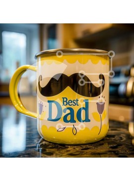 Intra Συλλεκτικό Ξύλινο Παζλ Plywood  4mm - Καλύτερη κούπα καφέ Dad Σε Ξύλινο Κουτί - Διαστάσεις Puzzle: 10x10 cm – 25 κομμάτια