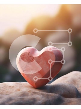 Intra Συλλεκτικό Ξύλινο Παζλ Plywood  4mm - Βράχος σε σχήμα καρδιάς στη φύση Σε Ξύλινο Κουτί - Διαστάσεις: 10x10 cm – 25 κομμάτια