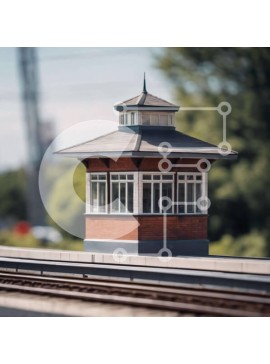 Intra Συλλεκτικό Ξύλινο Παζλ Plywood  4mm - Πύργος παρατήρησης στις γραμμές του τρένου Σε Ξύλινο Κουτί - Διαστάσεις Puzzle: 10x10 cm – 25 κομμάτια