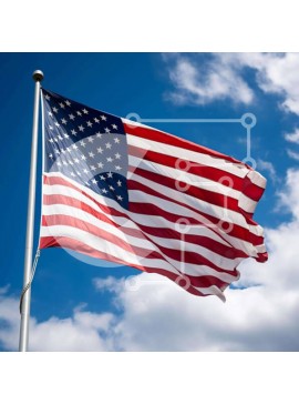 Intra Συλλεκτικό Ξύλινο Παζλ Plywood  4mm - Αμερικανική σημαία που κυματίζει μια συννεφιασμένη μέρα Σε Ξύλινο Κουτί - Διαστάσεις Puzzle: 10x10 cm – 25 κομμάτια