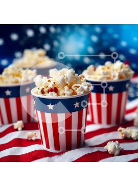 Σετ των 2 Intra Συλλεκτικό Ξύλινο Παζλ Plywood  4mm - Πατριωτικά κύπελλα ποπ κορν Σε Ξύλινο Κουτί - Διαστάσεις: 10x10 cm – 25 κομμάτια