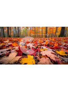 Intra Συλλεκτικό Ξύλινο Παζλ Plywood  4mm - Πολύχρωμα φθινοπωρινά φύλλα σε μια δασώδη περιοχή Σε Ξύλινο Κουτί - Διαστάσεις: 10x10 cm – 25 κομμάτια