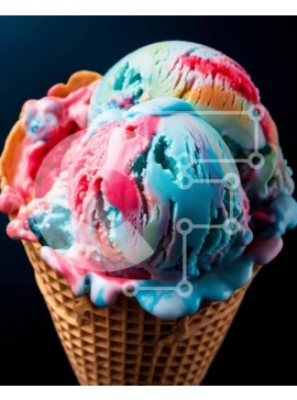 Σετ των 2 Intra Συλλεκτικό Ξύλινο Παζλ Plywood  4mm - Πολύχρωμο χωνάκι παγωτού Σε Ξύλινο Κουτί - Διαστάσεις: 10x10 cm – 25 κομμάτια