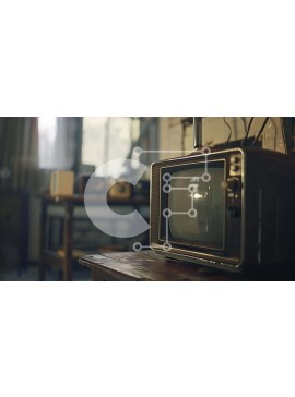 Intra Συλλεκτικό Ξύλινο Παζλ Plywood  4mm - Vintage τηλεόραση σε ξύλινο τραπέζι Σε Ξύλινο Κουτί - Διαστάσεις Puzzle: 10x10 cm – 25 κομμάτια