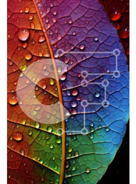 Σετ των 2 Intra Συλλεκτικό Ξύλινο Παζλ Plywood  4mm - Πολύχρωμο φύλλο με σταγονίδια νερού Σε Ξύλινο Κουτί - Διαστάσεις: 10x10 cm – 25 κομμάτια