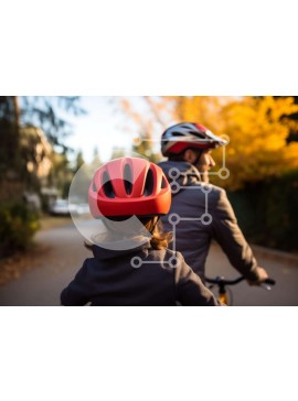 Intra Συλλεκτικό Ξύλινο Παζλ Plywood  4mm - Άνδρας και κόρη ποδηλασία με κράνη Σε Ξύλινο Κουτί - Διαστάσεις Puzzle: 10x10 cm – 25 κομμάτια