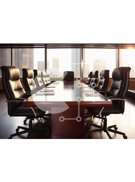 Intra Συλλεκτικό Ξύλινο Παζλ Plywood  4mm - Χώρος γραφείου με μακρύ μαύρο τραπέζι συνεδριάσεων Σε Ξύλινο Κουτί - Διαστάσεις Puzzle: 10x10 cm – 25 κομμάτια