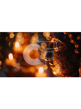 Intra Συλλεκτικό Ξύλινο Παζλ Plywood  4mm - Άγαλμα του Βούδα με αναμμένα κεριά Σε Ξύλινο Κουτί - Διαστάσεις Puzzle: 10x10 cm – 25 κομμάτια