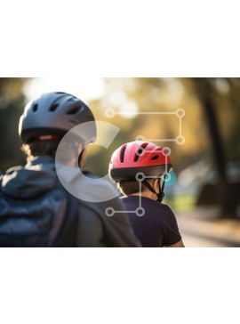 Intra Συλλεκτικό Ξύλινο Παζλ Plywood  4mm - Άτομα με κράνη που περπατούν στο δρόμο Σε Ξύλινο Κουτί - Διαστάσεις Puzzle: 10x10 cm – 25 κομμάτια