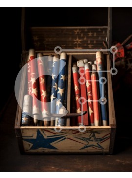 Intra Συλλεκτικό Ξύλινο Παζλ Plywood  4mm - Αναλώσιμα γραφείου με θέμα 4 Ιουλίου Σε Ξύλινο Κουτί - Διαστάσεις Puzzle: 10x10 cm – 25 κομμάτια