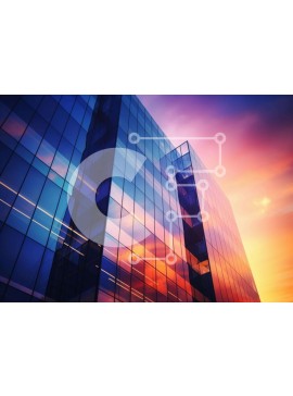 Intra Συλλεκτικό Ξύλινο Παζλ Plywood  4mm - Σύγχρονο κτίριο γραφείων με πολύχρωμα γυάλινα παράθυρα Σε Ξύλινο Κουτί - Διαστάσεις Puzzle: 10x10 cm – 25 κομμάτια