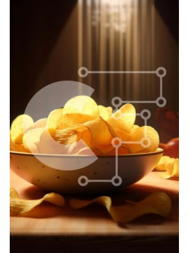 Σετ των 2 Intra Συλλεκτικό Ξύλινο Παζλ Plywood  4mm - Μπολ πατατάκια με φρέσκα λαχανικά Σε Ξύλινο Κουτί - Διαστάσεις: 10x10 cm – 25 κομμάτια