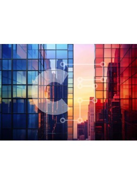 Intra Συλλεκτικό Ξύλινο Παζλ Plywood  4mm - Αστικό τοπίο με αντανακλαστικά κτίρια Σε Ξύλινο Κουτί - Διαστάσεις Puzzle: 10x10 cm – 25 κομμάτια